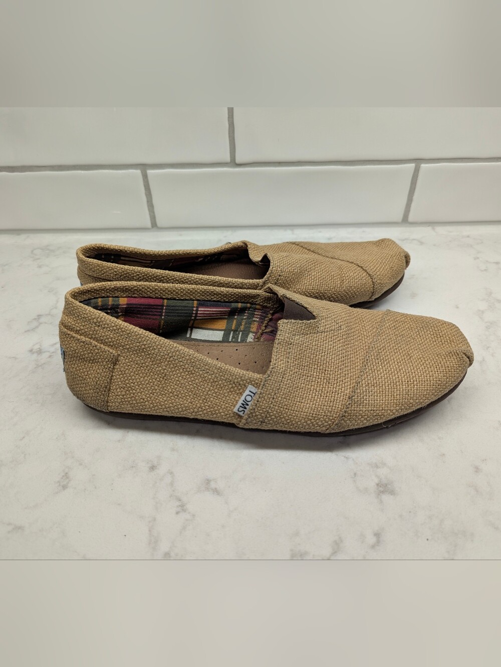 TOMS Tan Canvas Slip-On Espadrilles